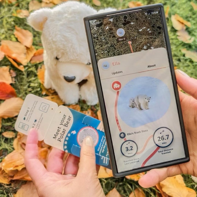 Fahlo Tracking Plush | 12" Plush Toy with Interactive 3D Tracking Map | Supports Wildlife Conservation | Eco-Friendly Ages | (Polar Bear) - Image 5