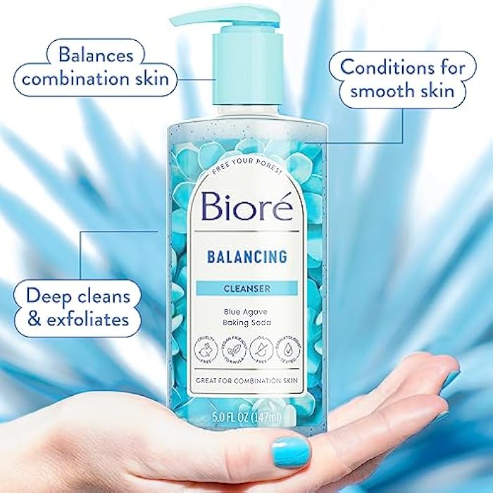 Bioré Balancing Face Wash, Cleanser For Combination Skin, PH Balanced Face Cleanser, Vegan, Cruelty Free 6.77 Oz, Pack of 3 - Image 2