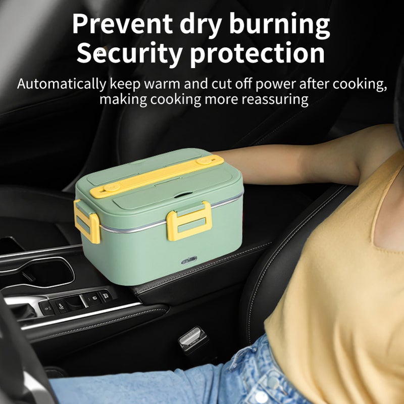 1.8L Electric Lunch Box Heated Lunch Box 75W Car Home Dual Use with Removable Stainless Steel Container Spoon Storage Carry Bag - Image 4
