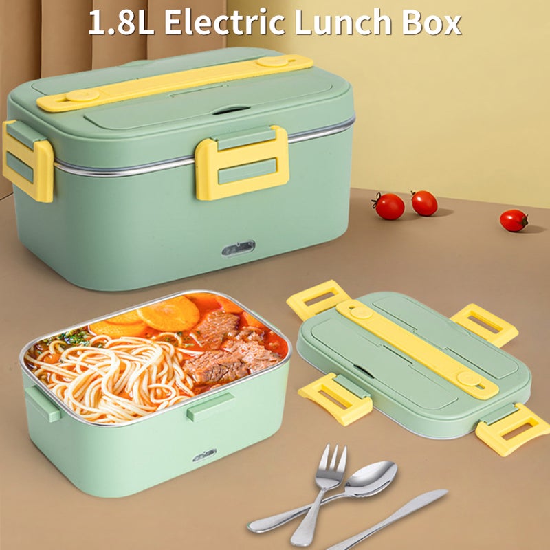 1.8L Electric Lunch Box Heated Lunch Box 75W Car Home Dual Use with Removable Stainless Steel Container Spoon Storage Carry Bag - Image 2