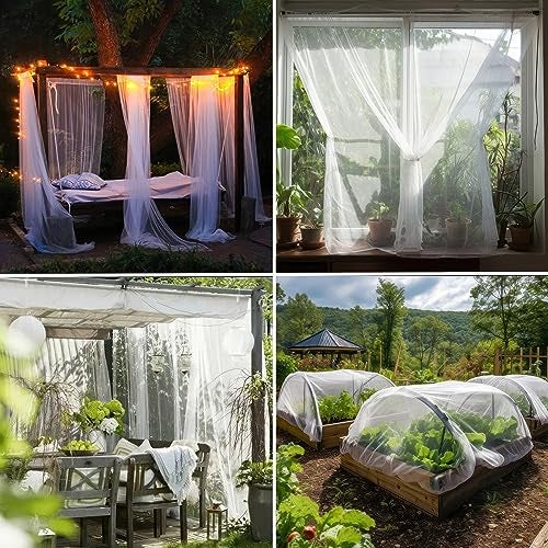 UB-STORE White DIY Mosquito Net Fabric | 10x20 FT Netting | Insect Cover for Garden, Patio, Outdoor & Windows | Multiple Sizes in Black, White & Green | Raised Bed Screen Mesh Barrier - Image 5