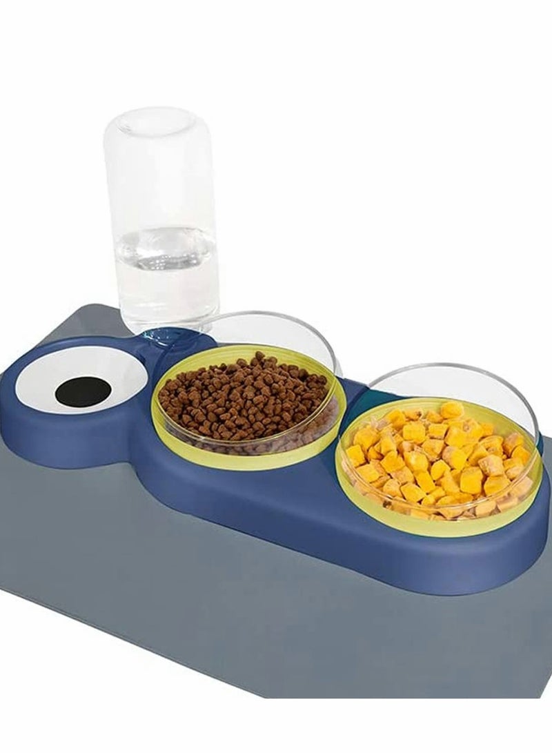 Automatic Dual-Port Pet Feeding Set - Tilted Cat  Dog Bowls for Water and Food,  for Easy Feeding - Image 1