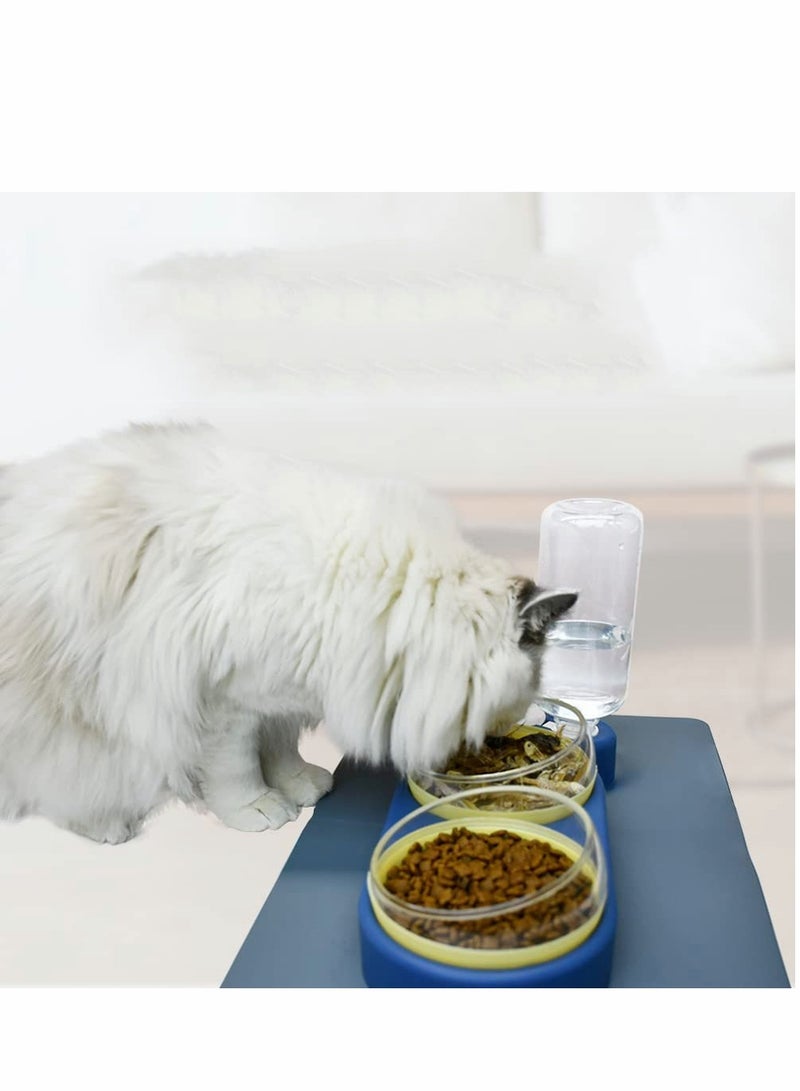 Automatic Dual-Port Pet Feeding Set - Tilted Cat  Dog Bowls for Water and Food,  for Easy Feeding - Image 2