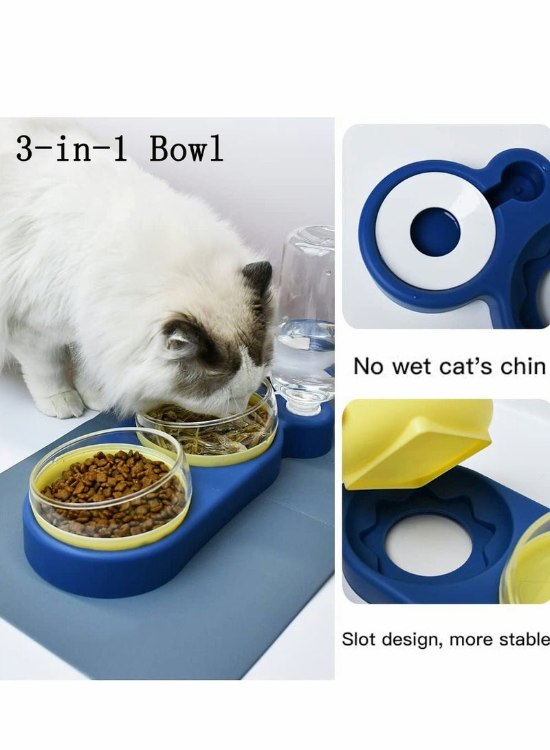 Automatic Dual-Port Pet Feeding Set - Tilted Cat  Dog Bowls for Water and Food,  for Easy Feeding - Image 3