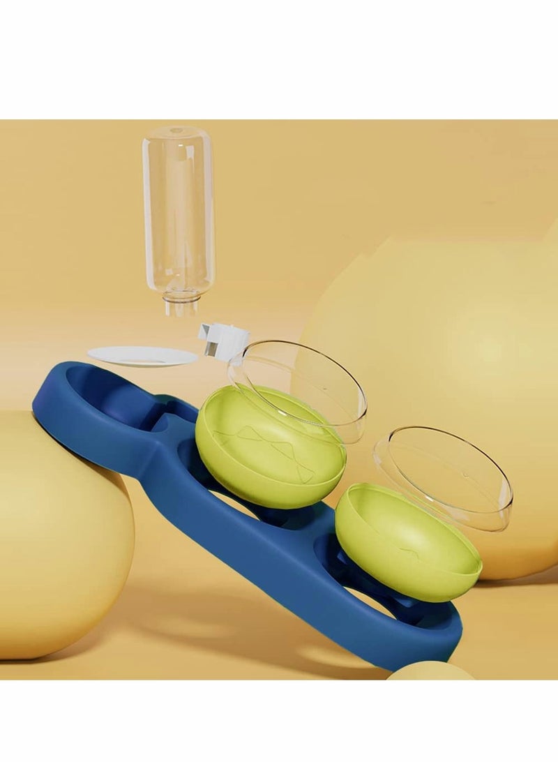 Automatic Dual-Port Pet Feeding Set - Tilted Cat  Dog Bowls for Water and Food,  for Easy Feeding - Image 4