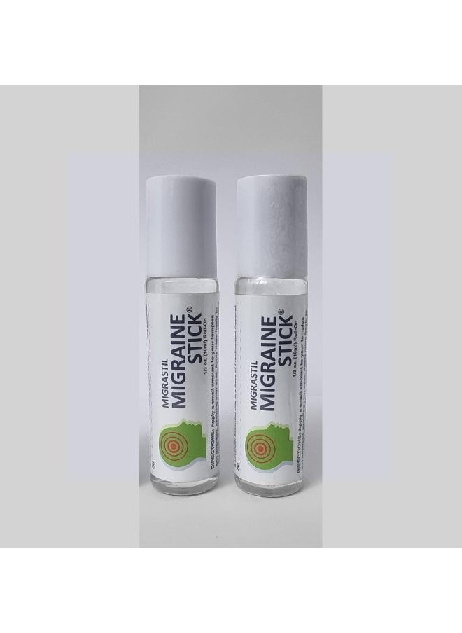 Basic Vigor Basic Vigor tecmac Migrastil Migraine Headache Stick Roll-on Relief, Essential Oil Aromatherapy 10ml (Pack of 2) 