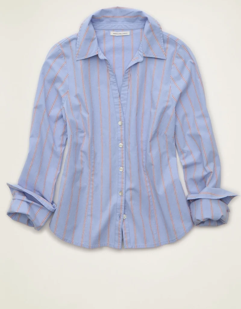American Eagle AE Fitted Button-Up Shirt