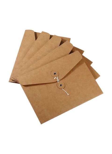 10 Pack String Envelope File Folder String Tie Closure Paper Pocket Folders Letter Size Bills Files Organizer For Office(Brown A5)