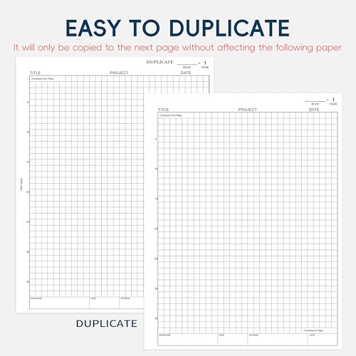 Yeplan Carbonless Lab Notebook - 8.5" x 11" Chemistry Notebook with 50 Sets of Pages, Science Grid Paper, Protective Translucent Cover & Wire-O Binding, for Students/Researchers - Image 4