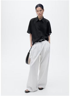 MANGO Short Sleeve Linen-Blend Shirt  - Image 4