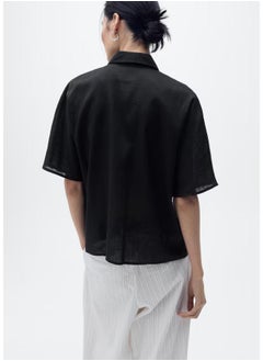 MANGO Short Sleeve Linen-Blend Shirt  - Image 2