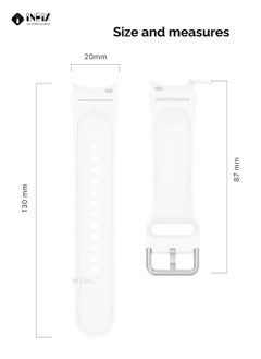 INEIX Silicone Replacement Strap For Samsung Watch 4 Classic 42/46 mm White  - Image 4