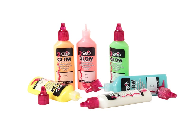 TULIP Dimensional Glow Fabric Paint, 6-Pack, Glow, Multi Color (29025) - Image 3