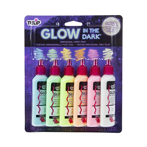 TULIP Dimensional Glow Fabric Paint, 6-Pack, Glow, Multi Color (29025) - Image 1