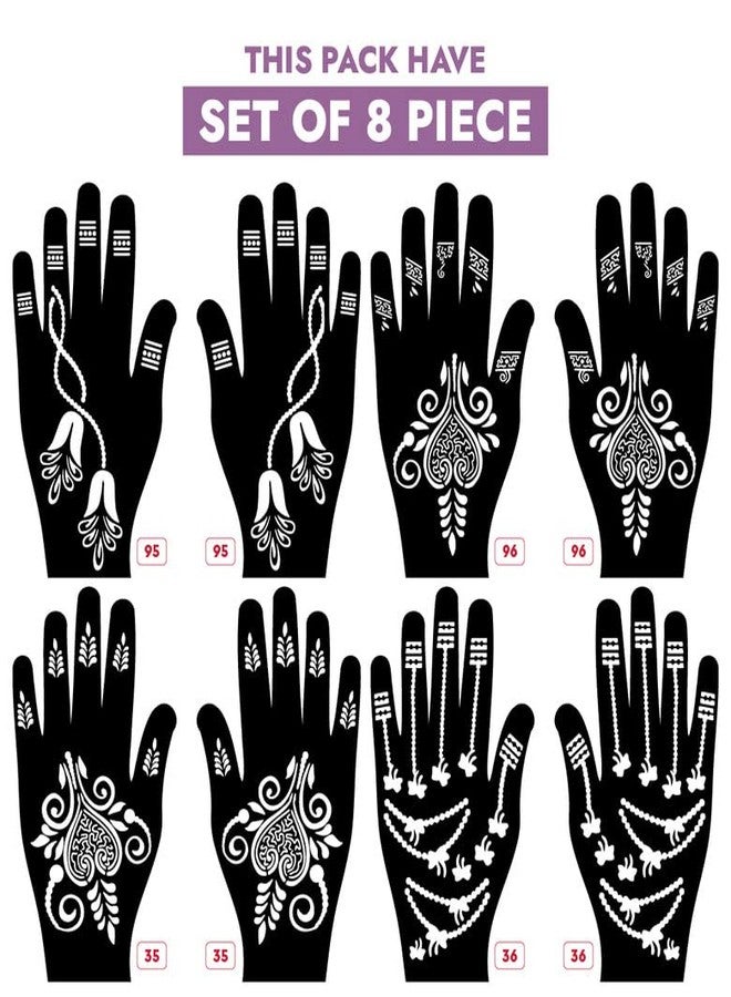 Apcute Mahandi degin sticker for hand Latest Mehandi Design Stencils for Girls, womens, kids, unisex Design NO - Apcute-New-95-96-35-36 - Image 2