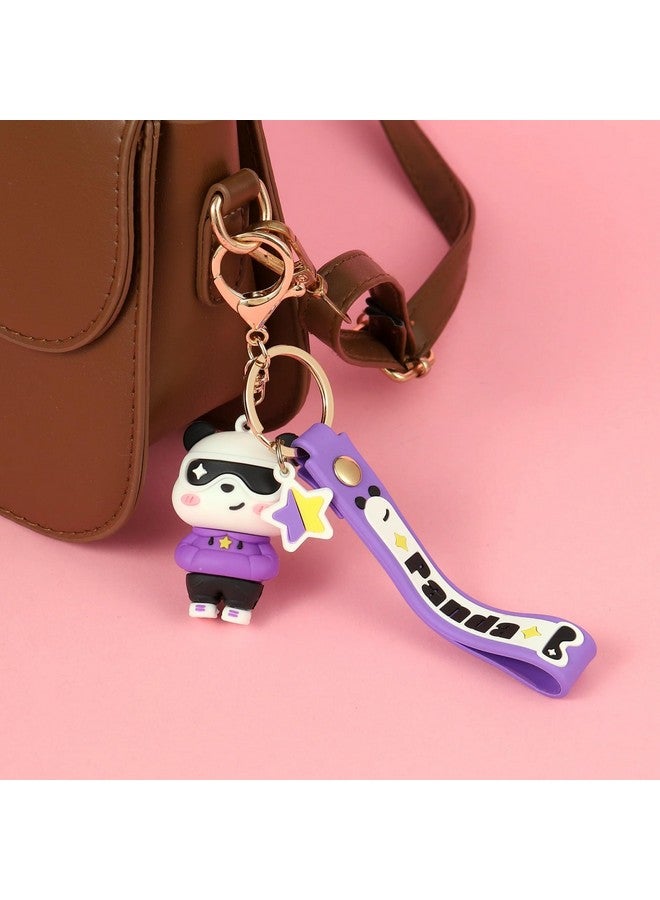 SALTY Cute Pookie Panda Bag Charm with Strap & Back Hook | Key Ring for Handbags | Keyrings & Keychains | Travel Accessories | Ideal for Gifting - Image 2