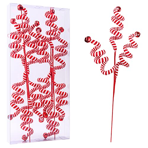 ZHANYIGY 4PC Set Red/White Christmas Tree Decoration Woolen Bells Curly Pick, Christmas Ornaments Home Office Party - Image 1