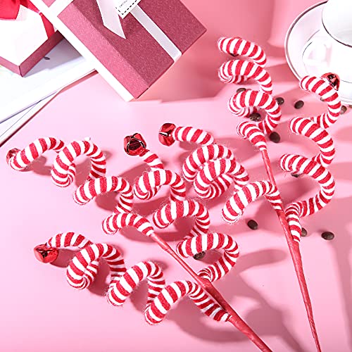 ZHANYIGY 4PC Set Red/White Christmas Tree Decoration Woolen Bells Curly Pick, Christmas Ornaments Home Office Party - Image 3