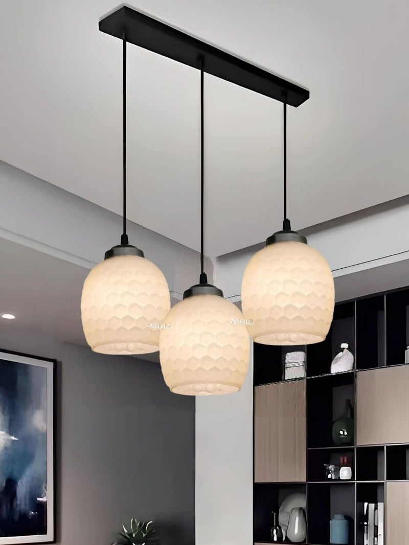 twixle Handicraft Cluster Light | Pendants Light | Chandelier| Ceiling Lamp| Ceiling Lamp for Bedroom Hanging Lamp for Living Room| (Bulb Not Included) (Honeycomb Linear Cluster) - Image 5