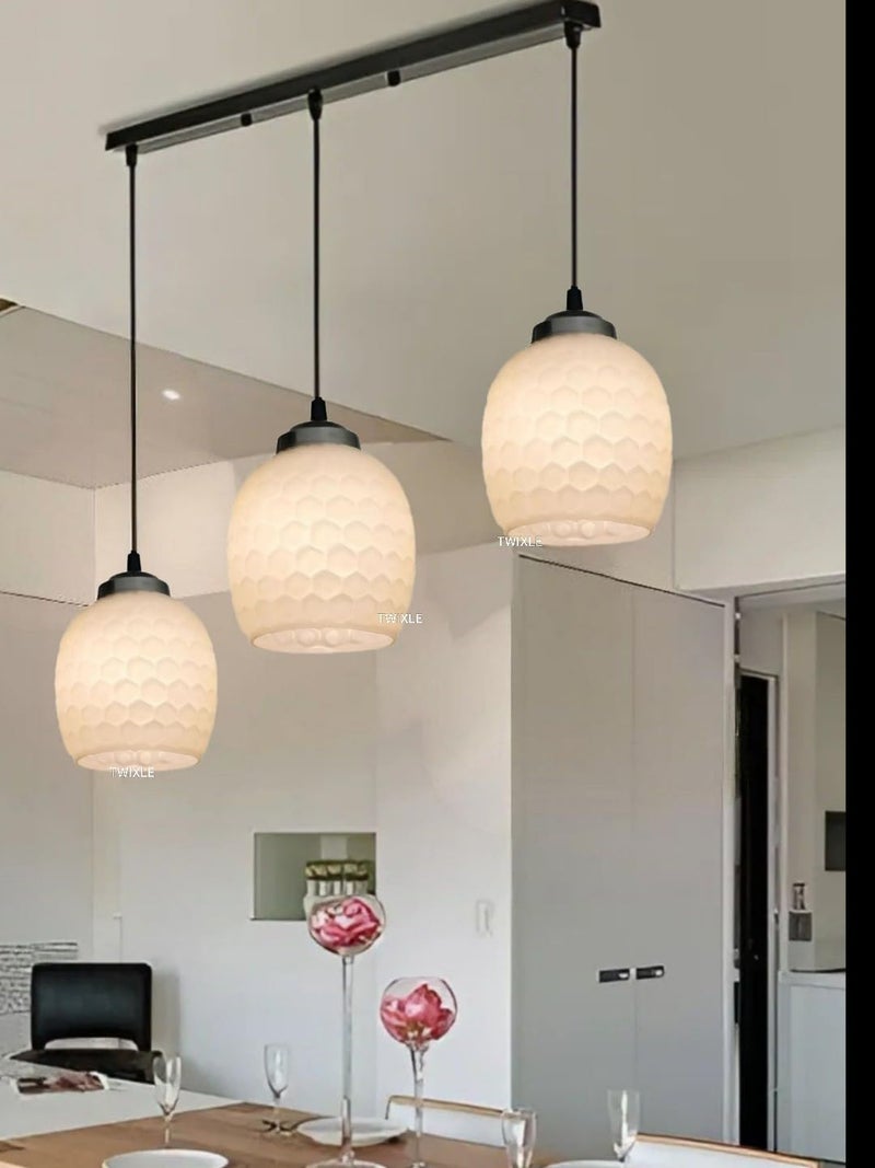 twixle Handicraft Cluster Light | Pendants Light | Chandelier| Ceiling Lamp| Ceiling Lamp for Bedroom Hanging Lamp for Living Room| (Bulb Not Included) (Honeycomb Linear Cluster) - Image 1