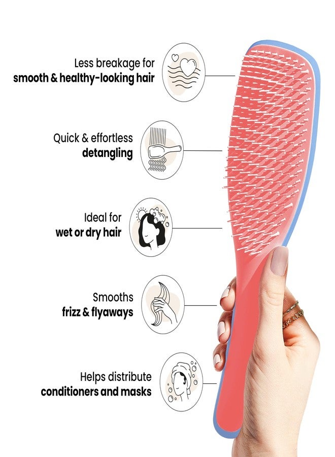 Tangle Teezer Ultimate Detangler Hairbrush for Wet & Dry Hair, Eliminates Knots & Reduces Breakage for All Hair Types, Apricot Blaze - Image 4