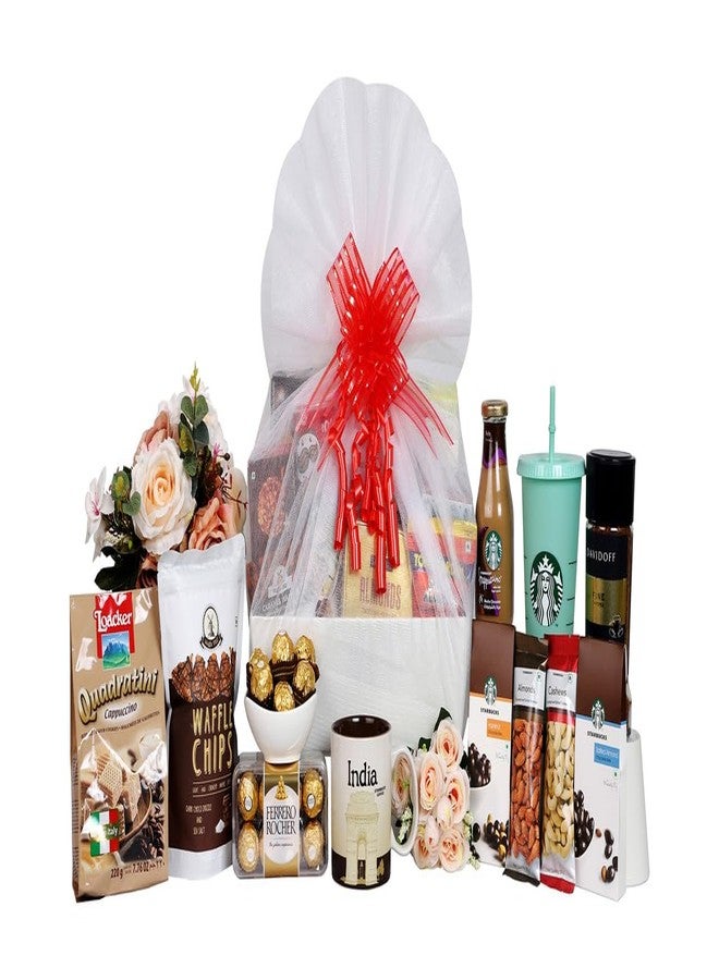 The Gift Tree Premium Gift Hamper | Mug, Sipper, Coffee, Chocolates, Dry Fruits, Rocher, Almonds & Cashews | Gift for Corporate, Family, Birthday, Anniversary, Husband & Wife - Image 1