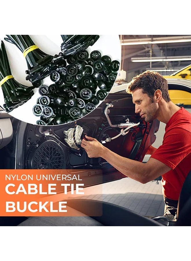 Loquat Nylon Universal Cable Tie Buckle, Heavy Duty Self-Locking Nylon Zip Ties Holder, New Multifunctional Cable Tie Buckle, Push Mount Zip Ties, For Car Daily Repair (100pc) - Image 1