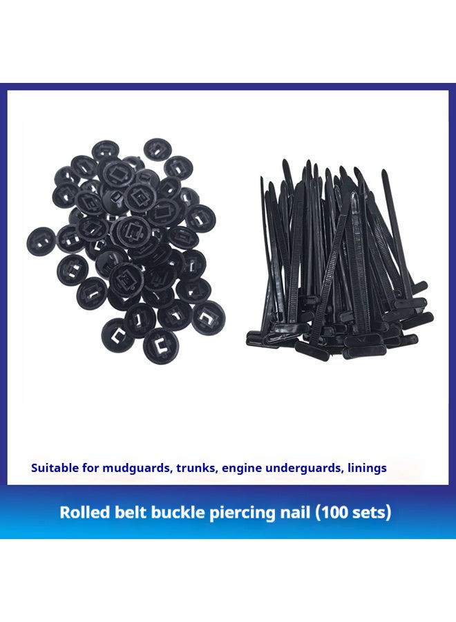 Loquat Nylon Universal Cable Tie Buckle, Heavy Duty Self-Locking Nylon Zip Ties Holder, New Multifunctional Cable Tie Buckle, Push Mount Zip Ties, For Car Daily Repair (100pc) - Image 2