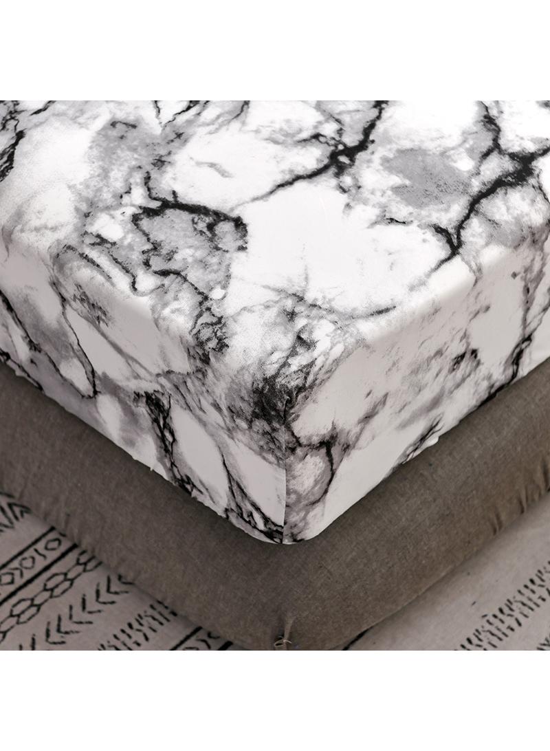 Y&D 3-Piece Marble Patterned Bed Sheets Mattresses Breathable Mattress Cover  - Image 5