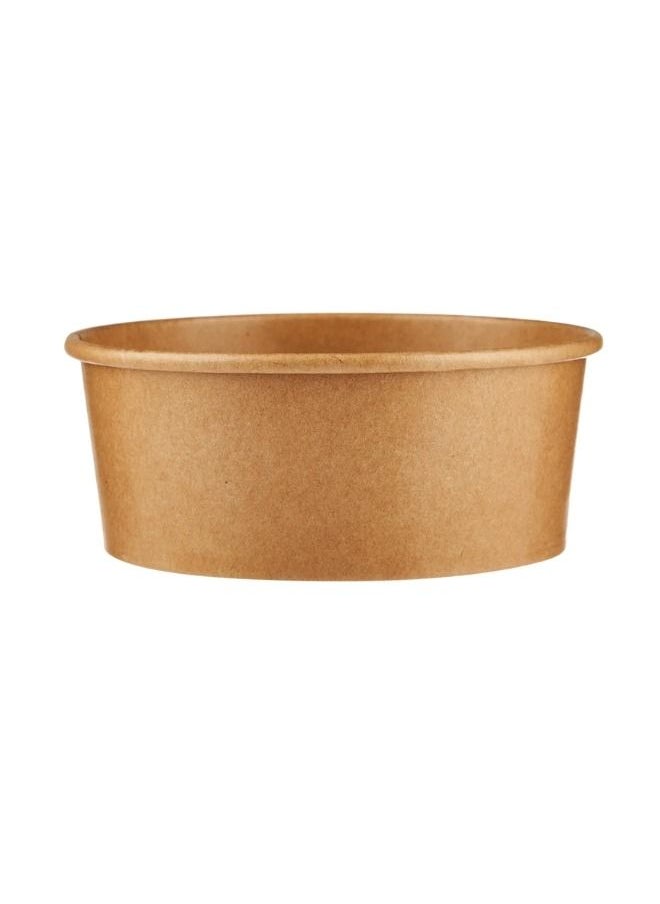 YASHTECH 1300 ML Eco-friendly Kraft Brown Round Salad Bowl with Lid Leakproof Food Containers for Cold/Hot Food Pack of 50 Pcs  - Image 3