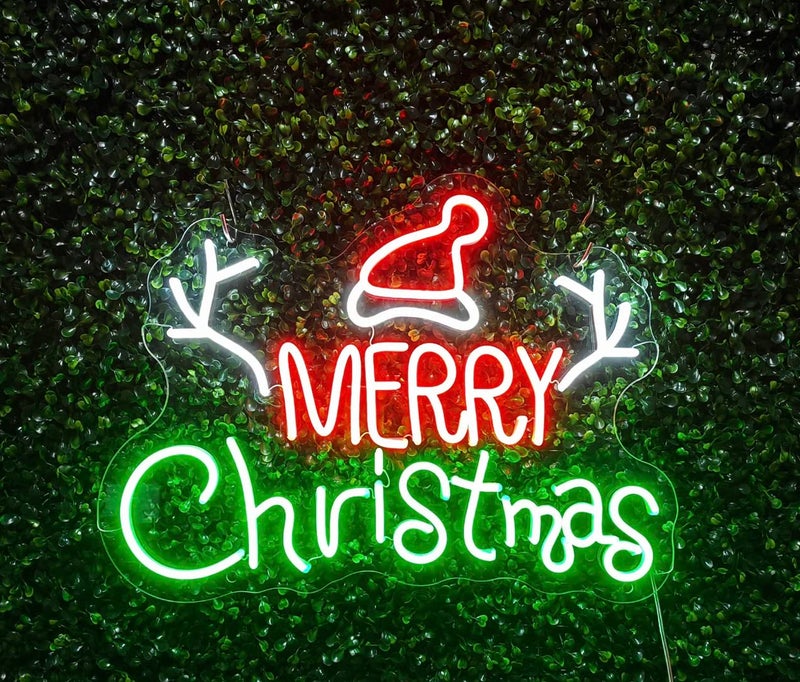 THE PARTY PLANET Christmas Neon Light Festival LED Neon Light Wall Decor Art Neon Sign Light for Home DecorationBedroom Lounge Office Wedding Christmas Valentines Day Party 12 X 18 Inches 