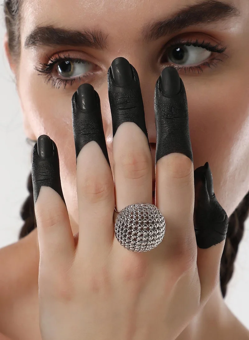 Sohi  Disco Ball Adjustable Statement Artificial Finger Ring Jewellery for Women | Best Price UAE