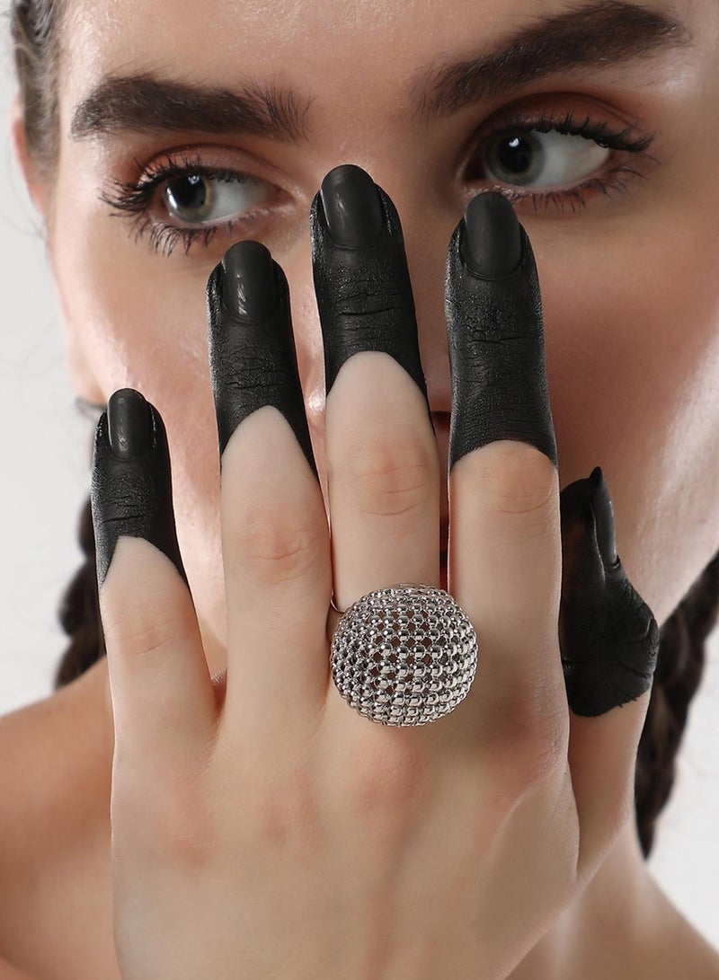 SOHI Disco Ball Adjustable Statement Artificial Finger Ring Jewellery - Image 4