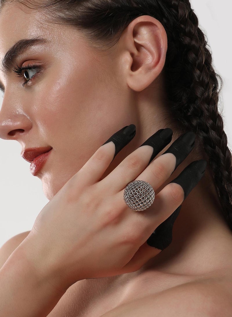 SOHI Disco Ball Adjustable Statement Artificial Finger Ring Jewellery - Image 3