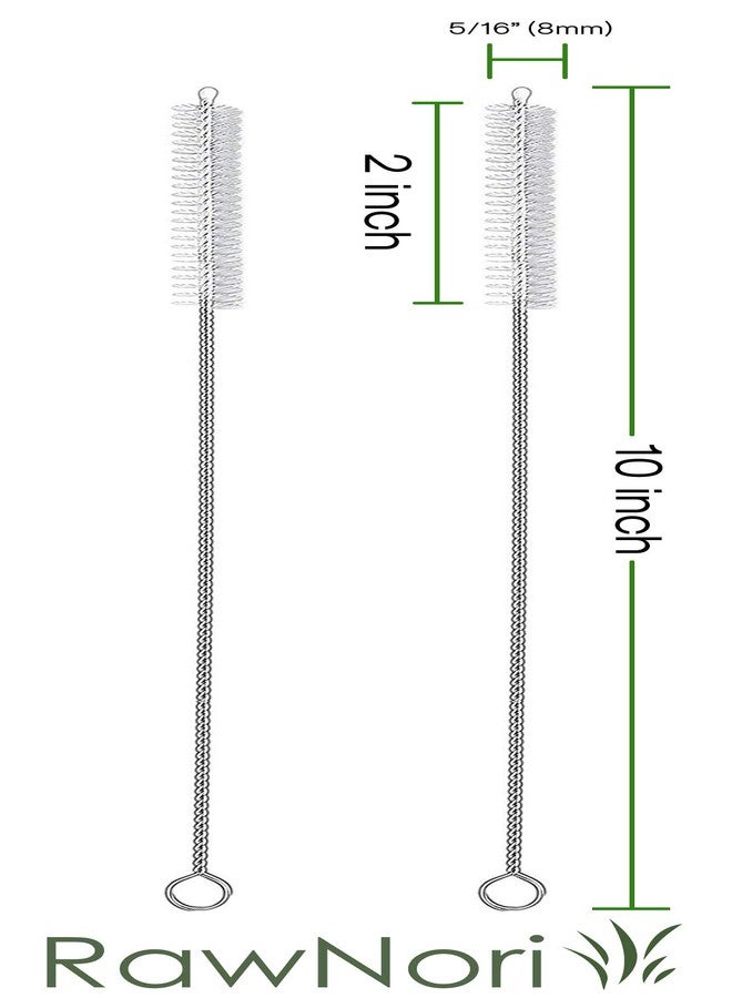 rawnori 2 Drinking Straw Cleaning Brush Long - Bristle Cleaner for Stainless Steel Drink Straws Heavy Duty Brushes for Washing Glass Silicone Metal Straws Tea Pot Spout Mini Micro Bottle - Image 2