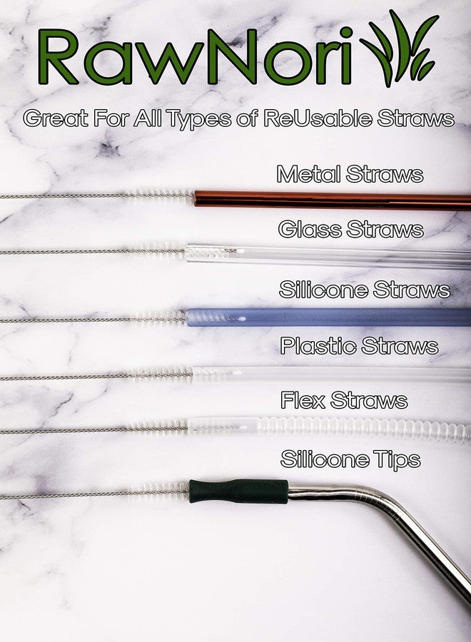 rawnori 2 Drinking Straw Cleaning Brush Long - Bristle Cleaner for Stainless Steel Drink Straws Heavy Duty Brushes for Washing Glass Silicone Metal Straws Tea Pot Spout Mini Micro Bottle - Image 3
