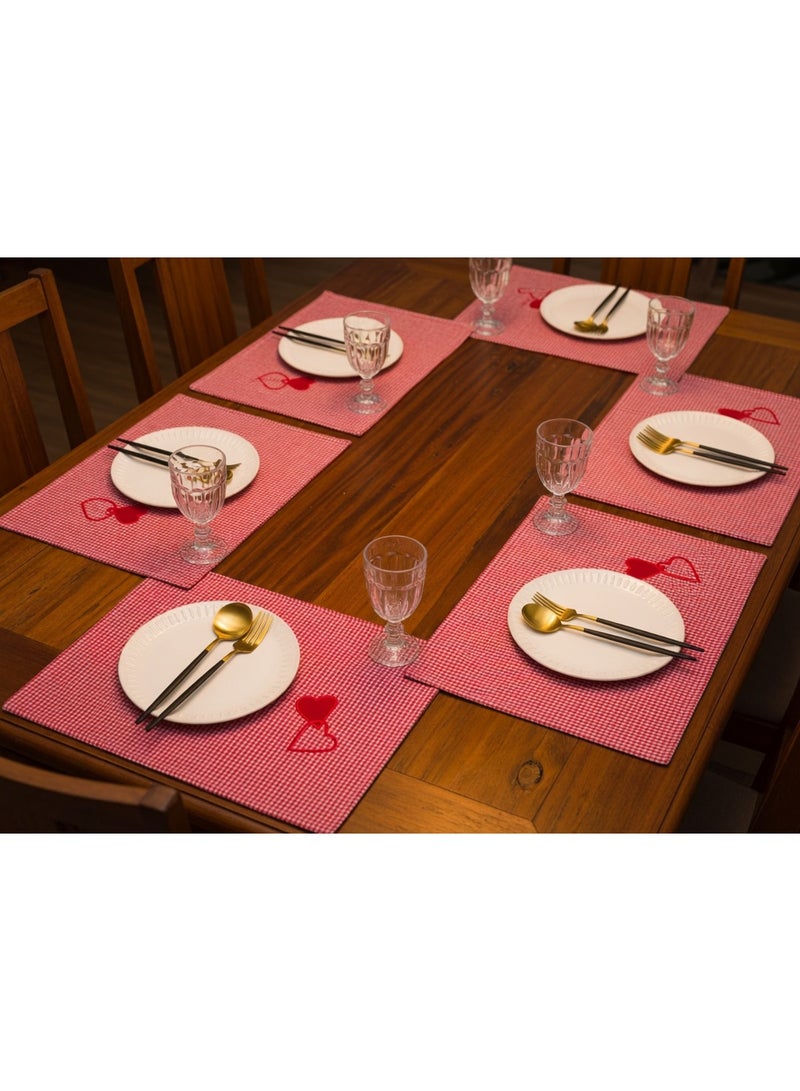 6 PC PLACE MAT RED 6 PC 38*54 - Image 2