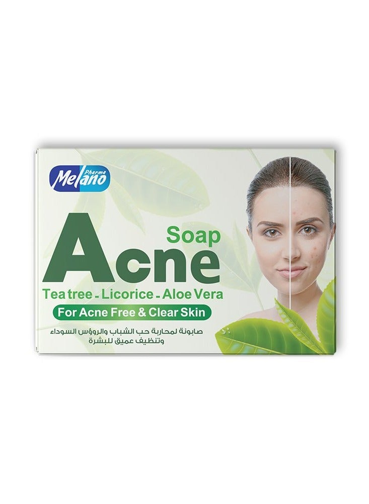 Melano Pharma Acne Soap With Tea Tree-Licorice-Aloe Vera For Acne Free And Clear Skin 100 g 4 Pcs - Image 2