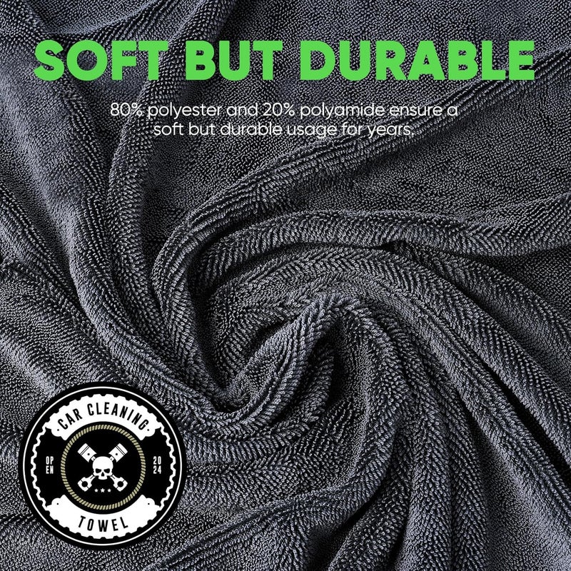 KKV 2-Pack Extra Large Microfiber Car Drying Towels (35" x 24") - Ultra Absorbent, Streak-Free, Scratch-Free - Image 5