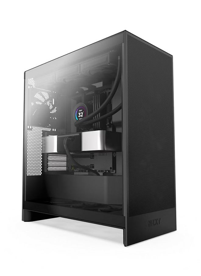 NZXT - H7 Flow Mid-Tower ATX Airflow Computer Case, 3x F120Q included, 420mm Radiator Support, Up to 10x Fan Capacity, SGCC Steel, Ultra-Clear Tempered Glass Material, Black | CM-H72FB-01 - Image 1