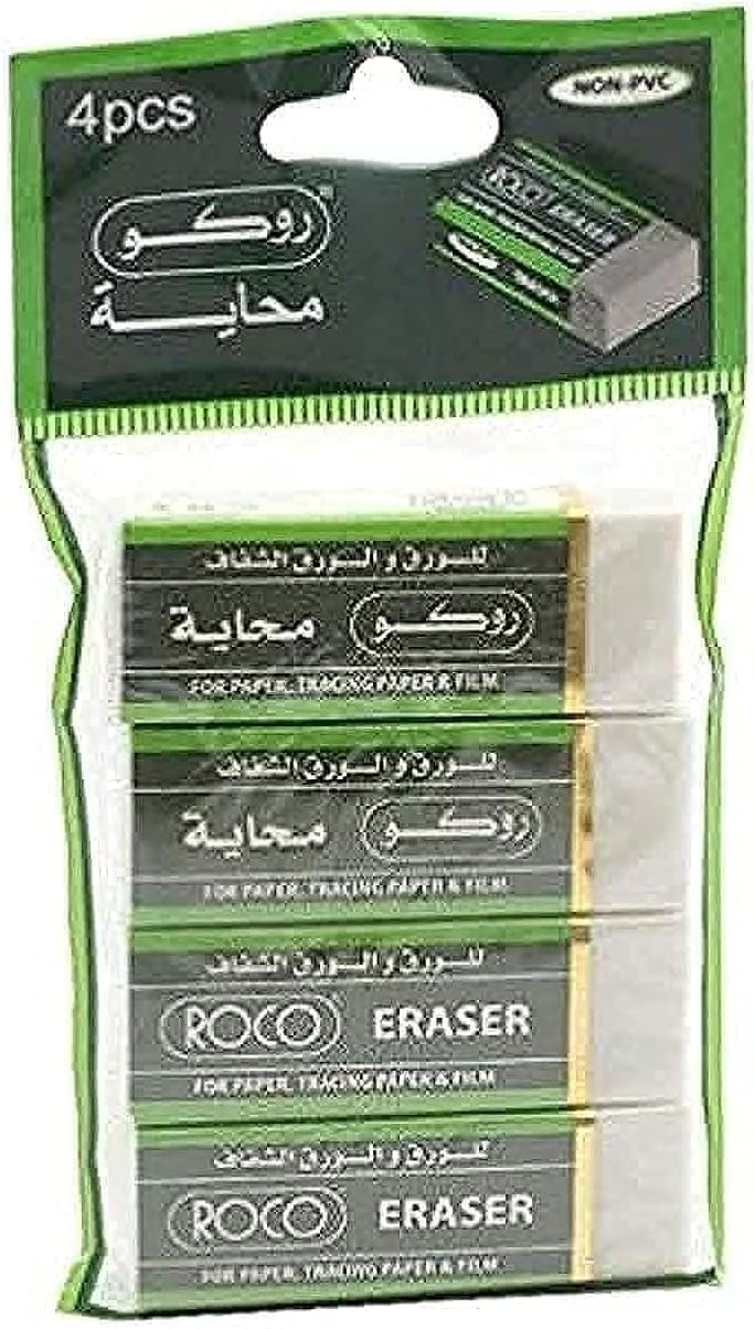 روكو ممحاة - 4 قطع، متعددة الألوان، Rq-28826A