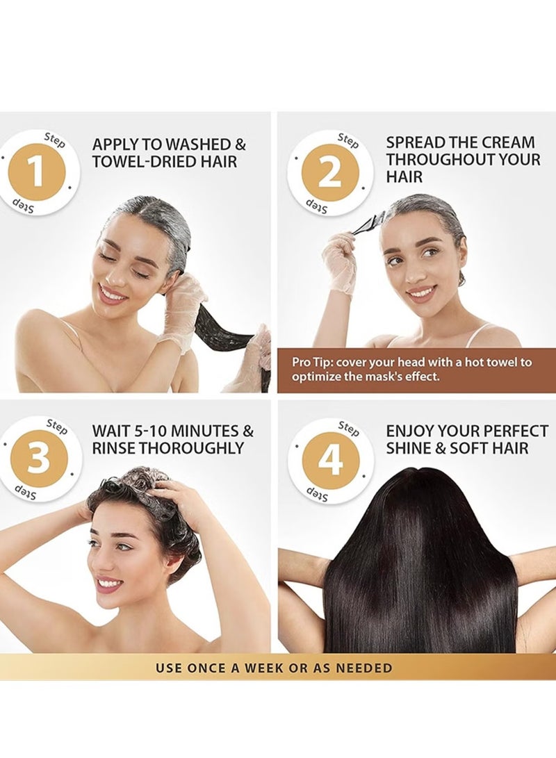 FQ Hair care set to protect hair from falling out and split ends with natural products with collagen and argan oil. Shampoo 500 ml and conditioner 500 ml. - Image 2