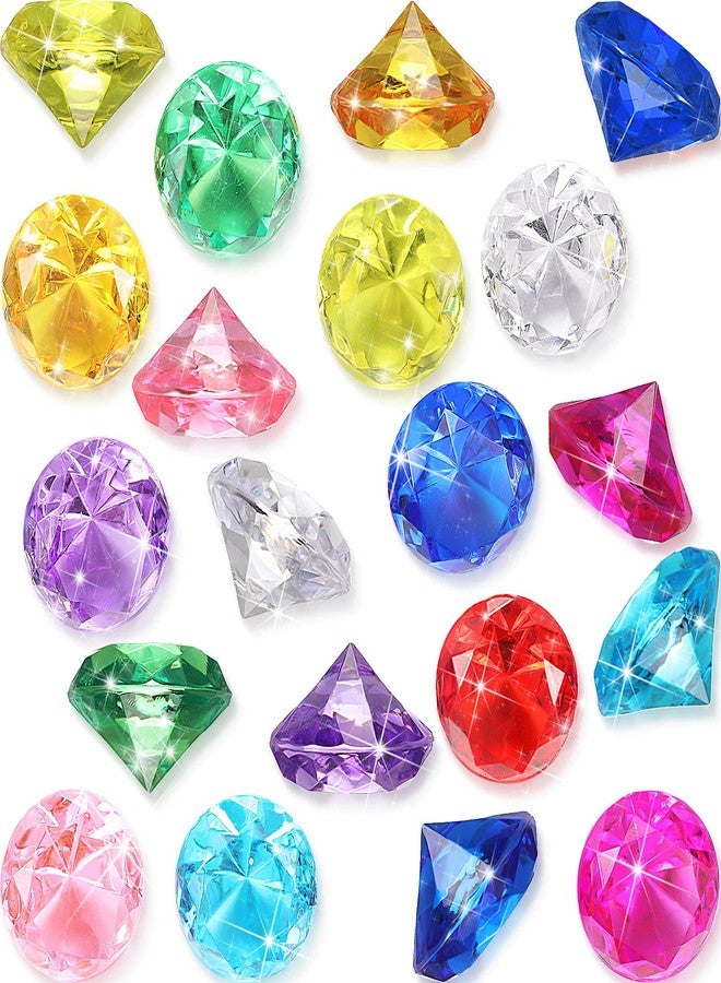 Chalyna Diving Gems Pool Toys 16 Pieces Large Acrylic Gems Big Diamond Gems Pirate Treasure Chest Summer Underwater Swimming Toys for Birthday Swimming Training Gift Water Pool - Image 1