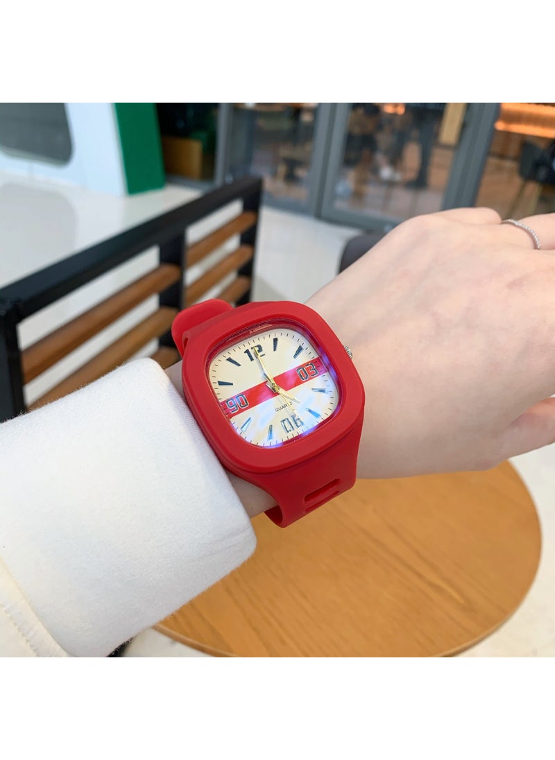 Generic - New Square Watch Men's and Women's Jelly Watch Children's Junior High School Students Korean Style Simple Fashion College Style Jelly Watch - Image 1
