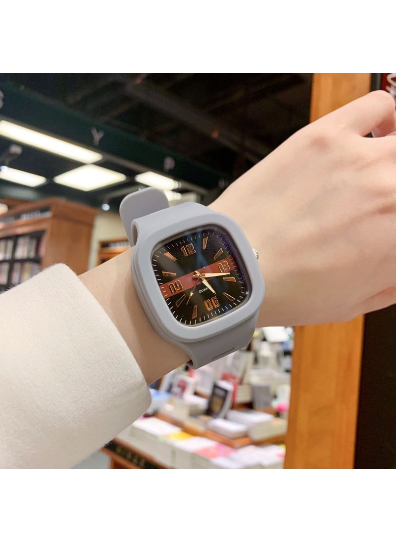 Generic - New Square Watch Men's and Women's Jelly Watch Children's Junior High School Students Korean Style Simple Fashion College Style Jelly Watch - Image 1
