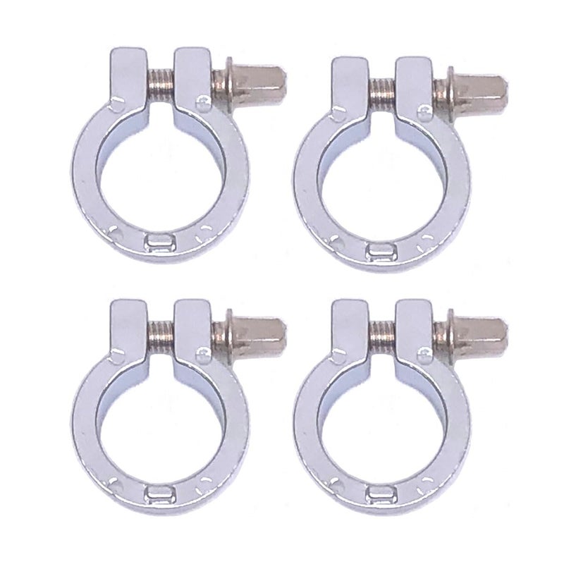 TUOREN 4pcs Drum Stand Memory Lock 7/8 Inch Diameter Cymbal Stand Chrome Hinged Memory Lock Cowbell Bracket Clamp Drum Rack Parts Compatible with SC-GCML Silver - Image 5