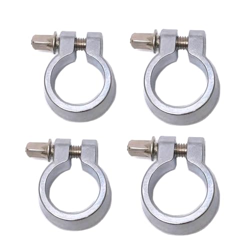 TUOREN 4pcs Drum Stand Memory Lock 7/8 Inch Diameter Cymbal Stand Chrome Hinged Memory Lock Cowbell Bracket Clamp Drum Rack Parts Compatible with SC-GCML Silver - Image 2