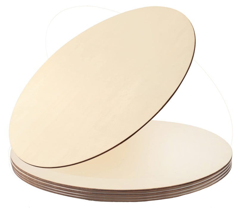 5Pcs 14 Inch Wood Circles for Crafts Unfinished Blank Wooden Rounds Slice Wooden Cutouts for DIY Crafts Door HangerWood Buring Painting