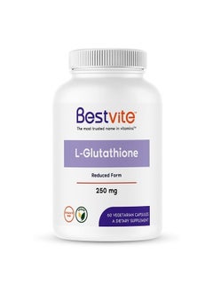 BESTVITE L-Glutathione 250mg (60 Vegetarian Capsules) - No Stearates - Vegan - Non GMO - Gluten Free  - Image 1