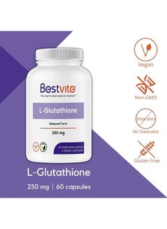 BESTVITE L-Glutathione 250mg (60 Vegetarian Capsules) - No Stearates - Vegan - Non GMO - Gluten Free  - Image 3